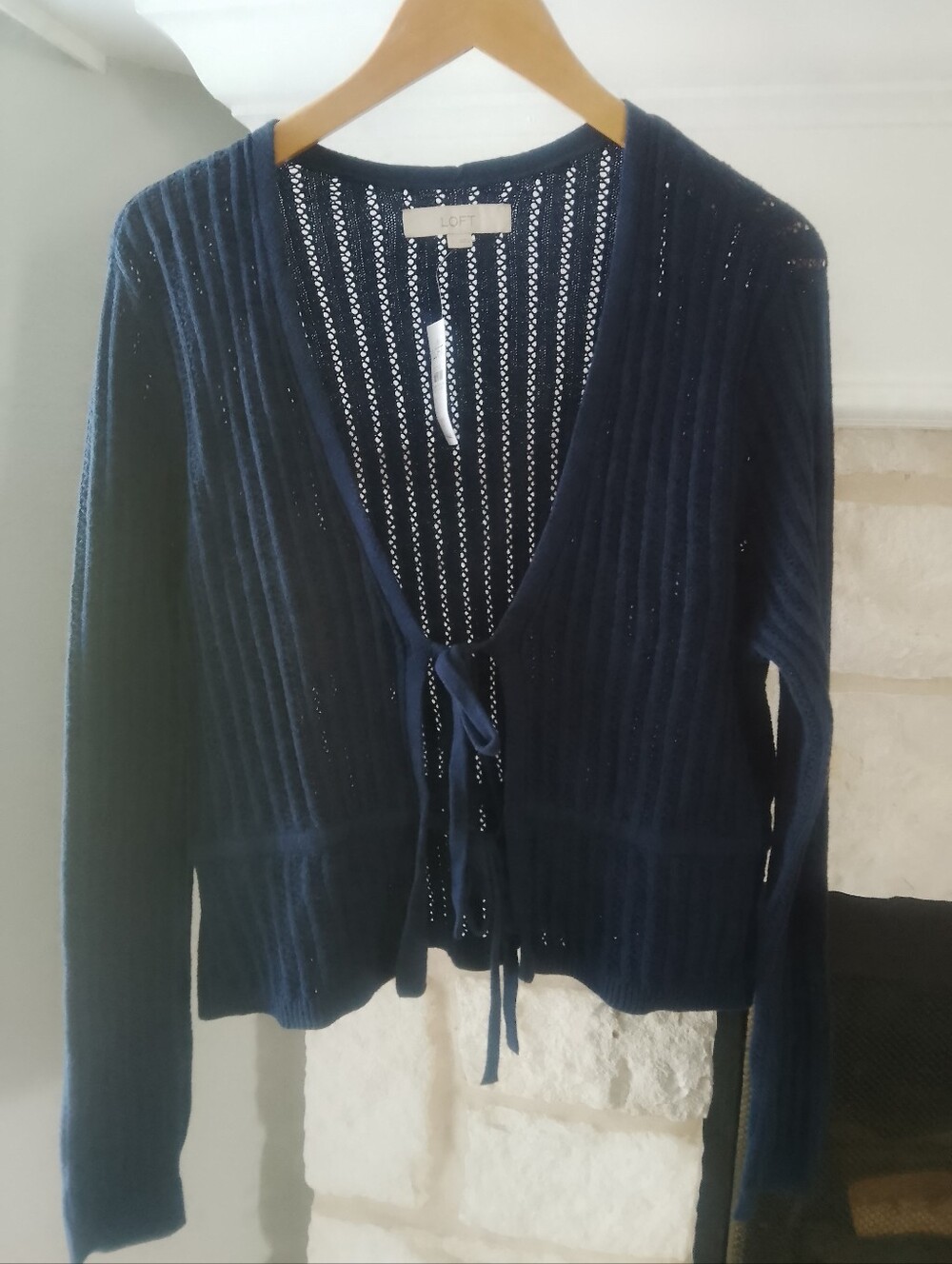 LOFT Navy Tie-Front Women's Sweater Cardigan